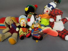 A good mixed lot of soft toys and vintage Teddy bears by poodles,