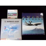 Three 1:500 scale model aircraft, Herpa, StarJets and Awacs,