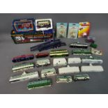 A lot to include various, diecast models of trams and coaches by Corgi,