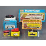 Matchbox, Crescent, Code Two Models - Seven boxed diecast model vehicles in various scales.