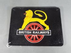 A cast iron British Railways sign,