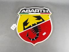 A cast iron Fiat Abarth wall plaque 30 x 27 cm (tfiat)