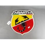 A cast iron Fiat Abarth wall plaque 30 x 27 cm (tfiat)
