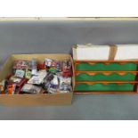 A box containing a quantity of diecast models to include Matchbox, Oxford Diecast,