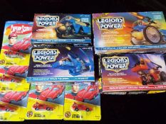 Four boxed 'Legions of Power' models by Tonka and five Captain Scarlet model Spectrum cars in