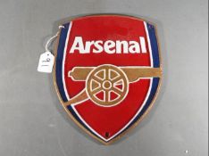 A cast iron Arsenal wall plaque,