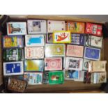 A large collection of approximately 200 vintage and retro packs of playing cards and games.