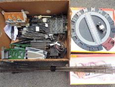 Hornby - A good collection of OO gauge twin rail track, an electrically operated turntable,