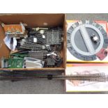 Hornby - A good collection of OO gauge twin rail track, an electrically operated turntable,