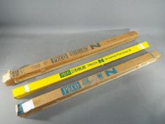 Peco - Three boxes of Peco N Gauge Streamline railway track with concrete sleepers..