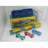 Corgi - a diecast model gift set, Ecosse Racing Car Transporter with three Racing Cars, BRM,