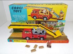 Corgi - a diecast model Working Conveyor on Forward Control Jeep FC-150 with farmer figure and four