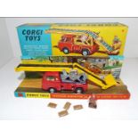 Corgi - a diecast model Working Conveyor on Forward Control Jeep FC-150 with farmer figure and four