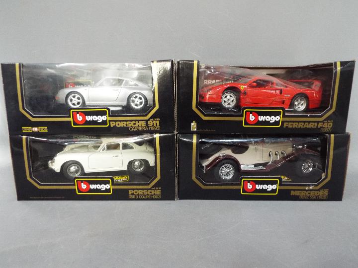 Bburago - Four boxed Bburago 1;18 scale diecast model cars.