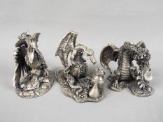Myth and Magic - three pewter figures comprising The Sun Dragon,