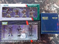 Oryon Collection History Club - three boxes of hand painted metal soldiers,