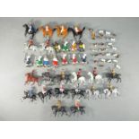 Britains and others - Approximately 14 repainted Pre War Mounted Britains figures with a group of