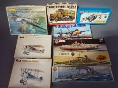 AIrfix, Frog, Revell, Novo, Bandai - A collection of 9 boxed model kits in various scales.