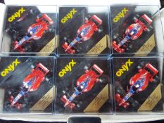 Onyx - 24 diecast model F1 racing cars with driver figures in rigid transparent cases,