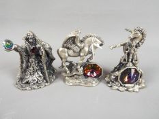 Myth and Magic - three pewter figures comprising The Proud Pegasus 3117,