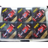 Onyx - 24 diecast model F1 racing cars with driver figures in rigid transparent cases,