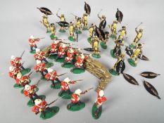 Unconfirmed Maker - Over 20 painted hard plastic figures 'Zulu War' themed figures.
