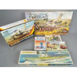 Airfix, Matchbox - Five boxed model kits.