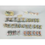 Britains and Others - In excess of 30 unboxed Britains and predominately unmarked metal soldiers.