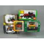 Siku, Universal Hobbies - Five boxed diecast model farm vehicles and implements.