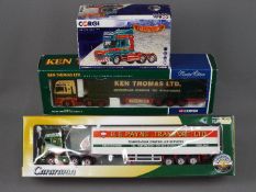 Corgi, Cararama - Three boxed 1:50 scale model trucks.