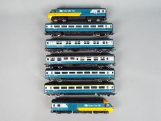 Hornby - An unboxed Hornby Inter City 125 HST 43010 with 43011 with 5 Inter City passenger coaches