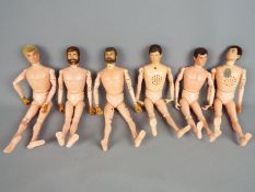 Palitoy - Six unboxed and naked vintage 'Action Man' figures by Palitoy.