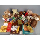 Chad Valley, Waddingtons and others - A mixed collection of children's soft toys, and vintage games.