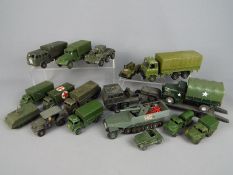 Solido, Corgi, Dinky Toys, and others - A group of 17 unboxed diecast and plastic military vehicles.