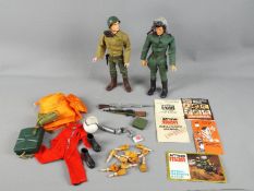 Palitoy, CPG - Two unboxed Action Man figures with a quantity of Action Man ephemera,