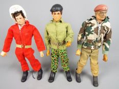 Palitoy - Three unboxed vintage 'Action Man' figures by Palitoy.