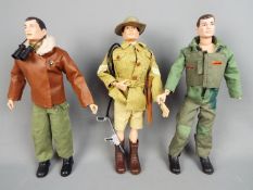 Palitoy - Three unboxed vintage 'Action Man' figures by Palitoy.