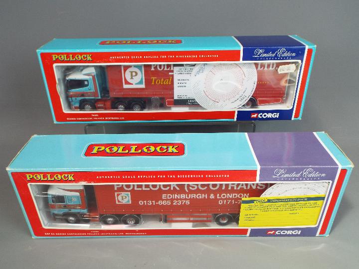 Corgi - Two boxed Limited Edition diecast 1:50 scales model trucks both in the Pollock (Scotrans)