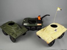 Cherilea, Hasbro - Three unboxed plastic vehicles suitable for Action Man.