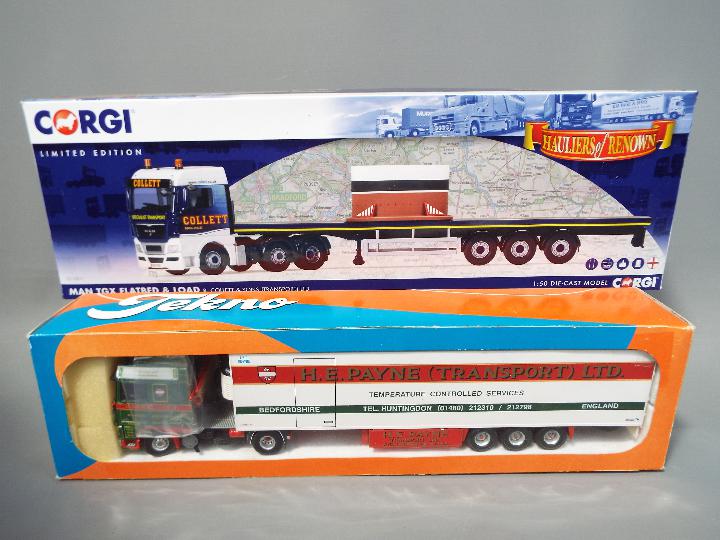 Tekno, Corgi - Two boxed diecast 1:50 scale model trucks.