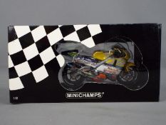 Minichamps - a 1:12 scale diecast model Honda NSR 500, Team Nastro Azzurro, 500cc GP 2001,