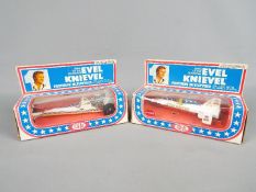 Ideal - Two vintage boxed collectable Ideal 'Evel Knievel' Precision Miniatures diecast vehicles.