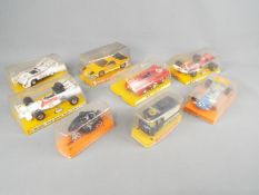 Mebetoys, Politoys, Guisval - Eight boxed European diecast vehicles in various scales.