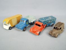 Timpo, Budgie Toys, Minic - An interesting group of four unboxed diecast and tinplate vehicles.