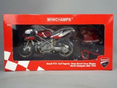 Minichamps - a 1:12 scale diecast model Ducati 916, Carl Fogarty, Team Ducati Corse Virgino,