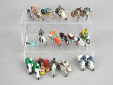 Britains, Matchbox, Spot-On - A gang of 20 unboxed diecast motorcycles the majority by Britains.