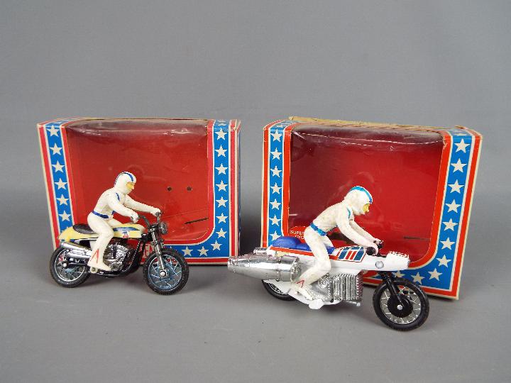 Ideal - Two vintage boxed collectable Ideal 'Evel Knievel' Precision Miniatures diecast vehicles.