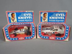 Ideal - Two vintage boxed collectable Ideal 'Evel Knievel' Precision Miniatures diecast vehicles.