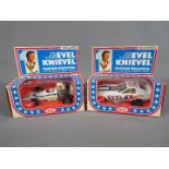 Ideal - Two vintage boxed collectable Ideal 'Evel Knievel' Precision Miniatures diecast vehicles.