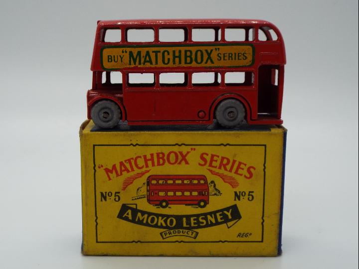 Matchbox Lesney - A boxed Matchbox RW #5 London Bus 'Buy Matchbox Series'. - Image 2 of 2